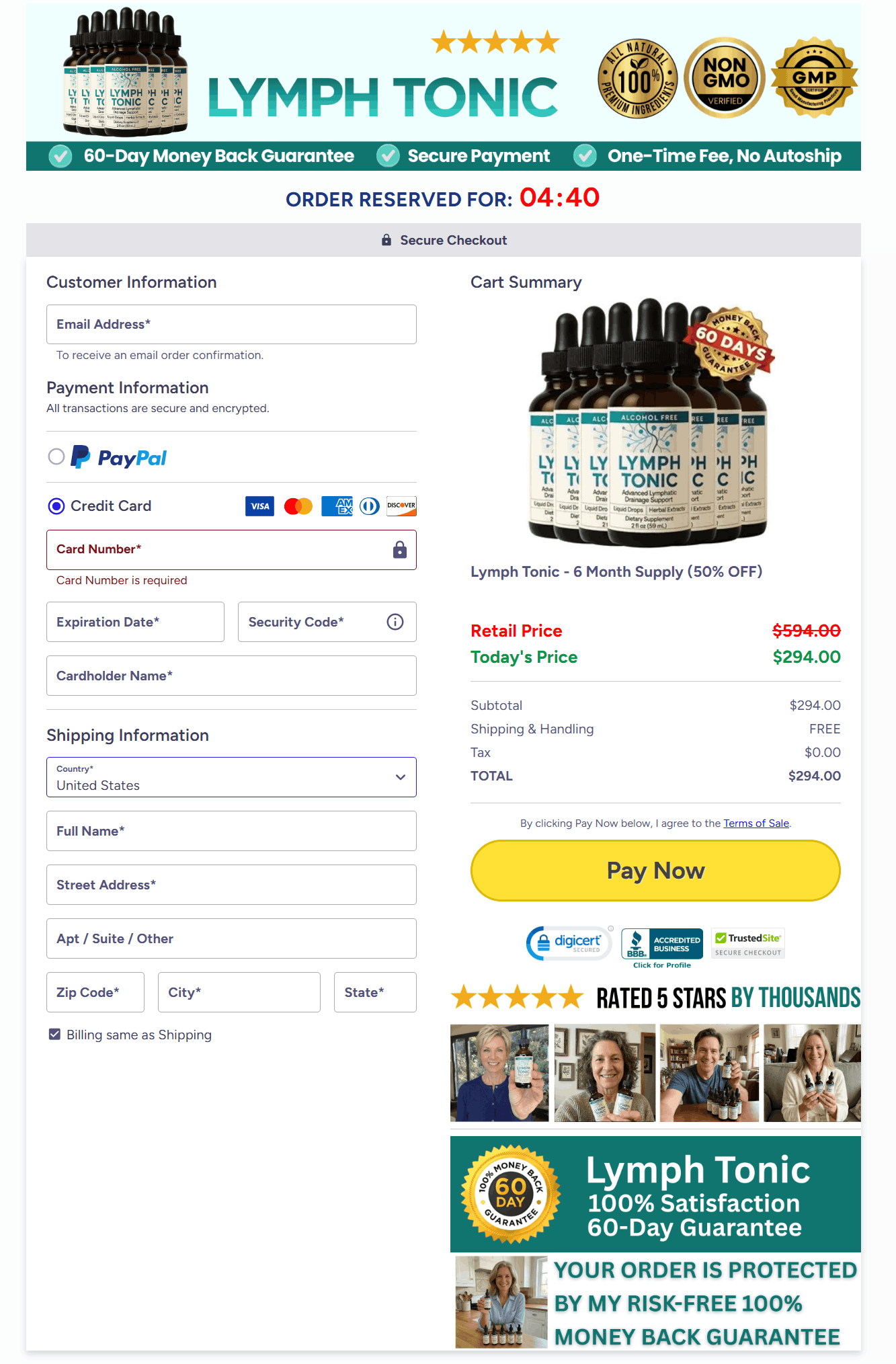 Lymph Tonic order